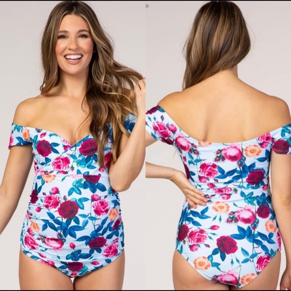 PinkBlush Floral Maternity One-Piece Swimsuit - Picture 5 of 5